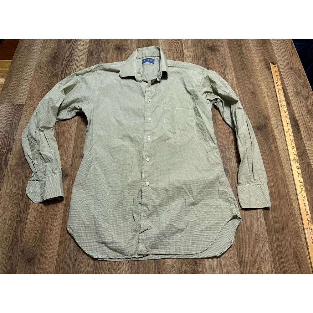 Tom James Shirts Mens Size Medium Green Gingham Executive Collection